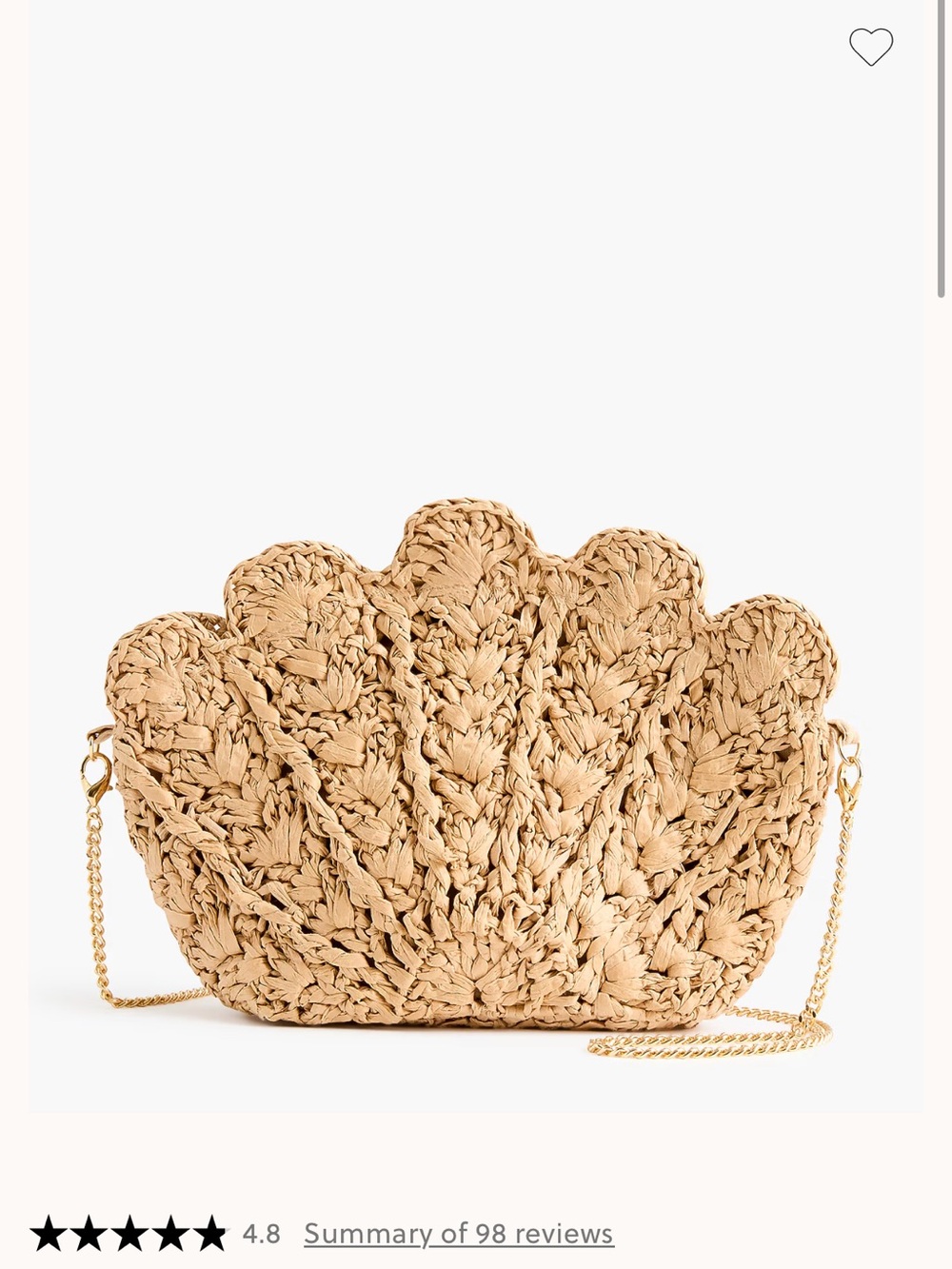 JCrew Factory Woven Shell-Shaped Crossbody Bag in Natural Beige